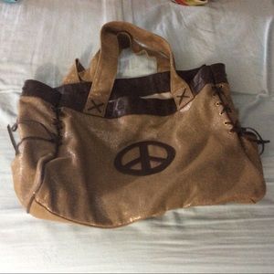 Gogo large shoulder bag :purse metallic weave